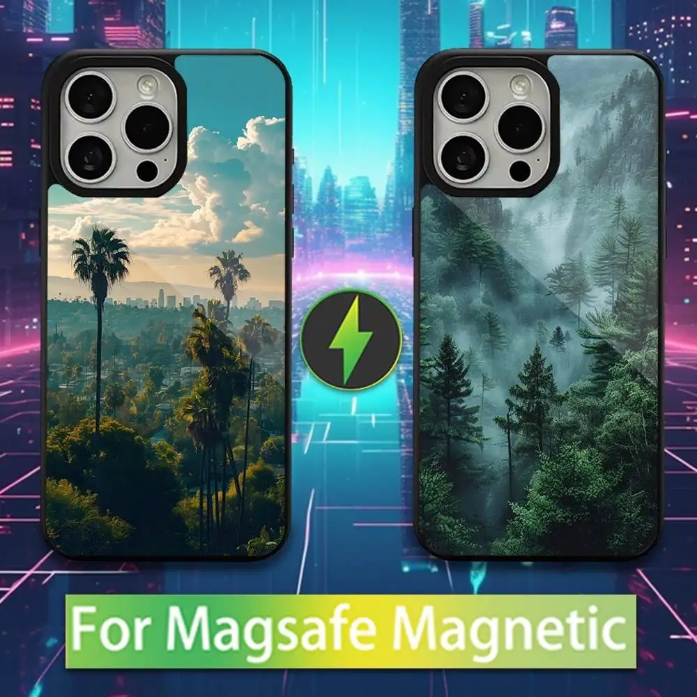 

Forest Art Landscape For iPhone 15,16,17,14,Plus,12,Pro,Mini,13,Max,11,For Magsafe,Magnetic Wireless Charging Case