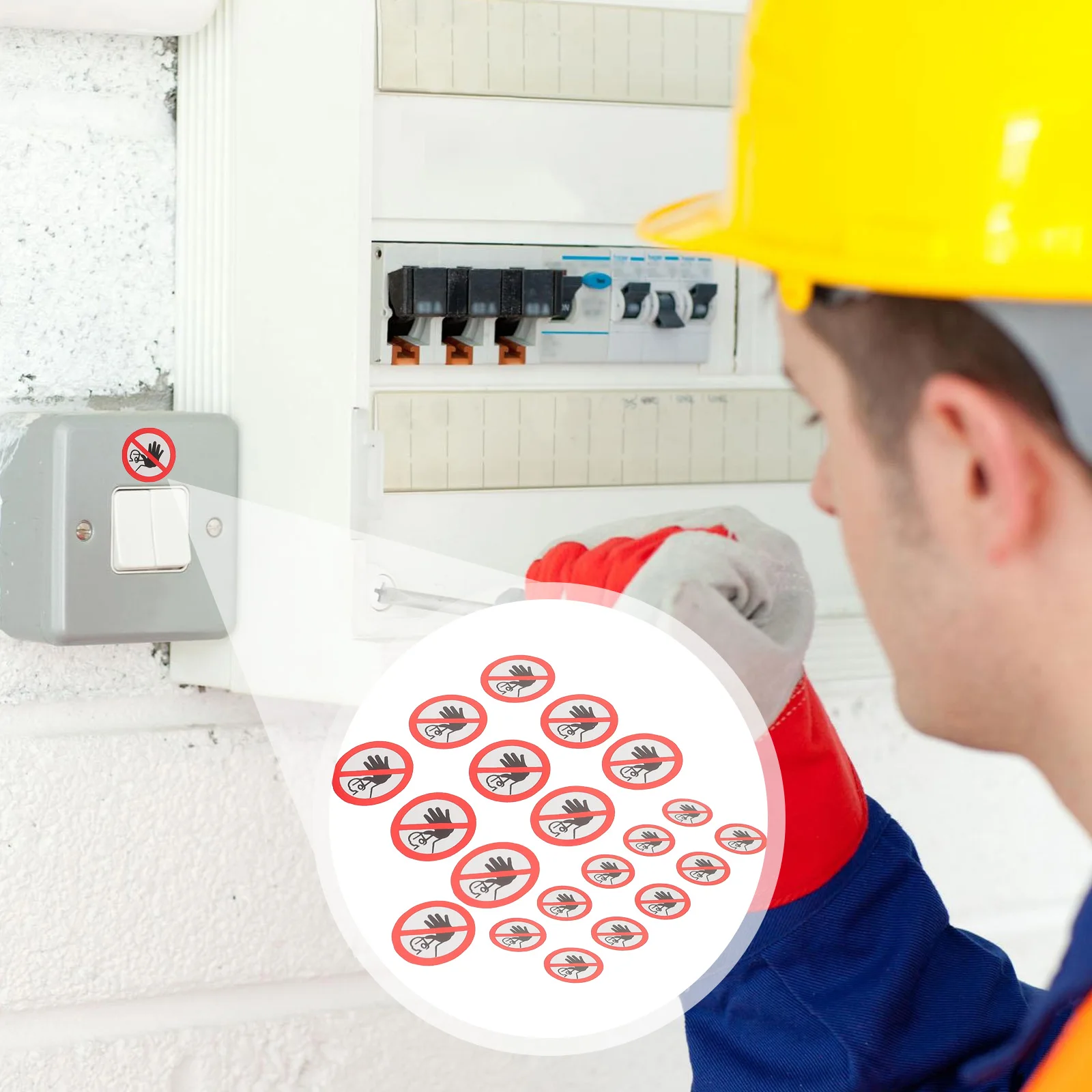 

20 pcs Warning Labels No Entry Signs Stickers Outdoor Danger Not Enter Safety Signage for Factories Construction Sites