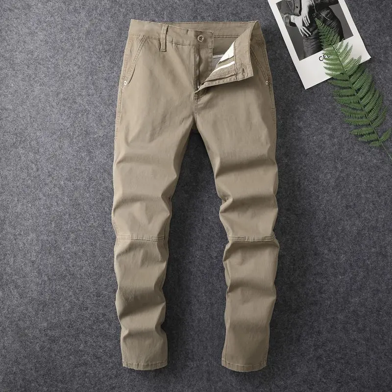 2024 Zomer Nieuwe Lange Broek Voor Heren Werkkleding Veelzijdige Slim Fit Kleine Voeten Trendy Japanse Denim Casual Broek