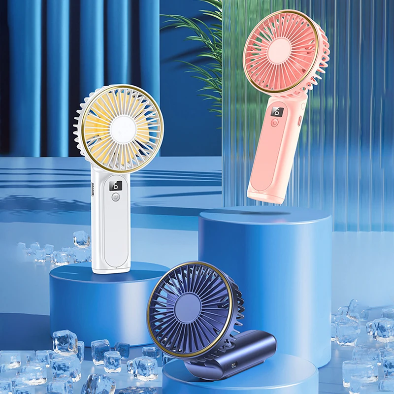 Handheld Foldable 4000mah Portable Mini Fan With 6-Speed Adjustable Wind Speed And Real Time Battery Display 2025 New Model Fan