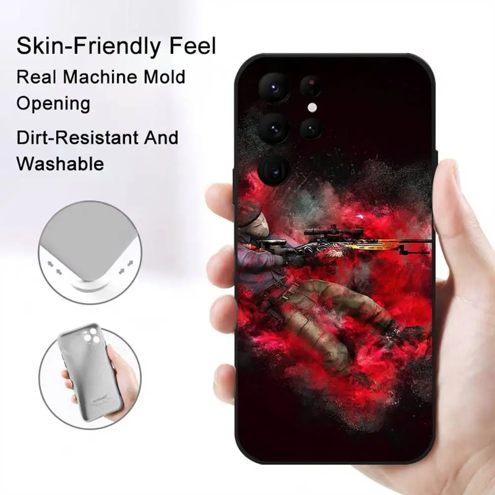 حافظة هاتف C-Counter-Strike لهاتف S Series S20 S21 S22 S23 S24 FE Plus غطاء فائق من مادة البولي يوريثان الناعمة والصديقة للبشرة