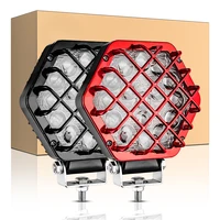 Luz LED de trabajo para coche, foco de ingeniería modificado, lente auxiliar de 5 pulgadas, carcasa roja, 16 LED, 48W, 9-30V, nuevo