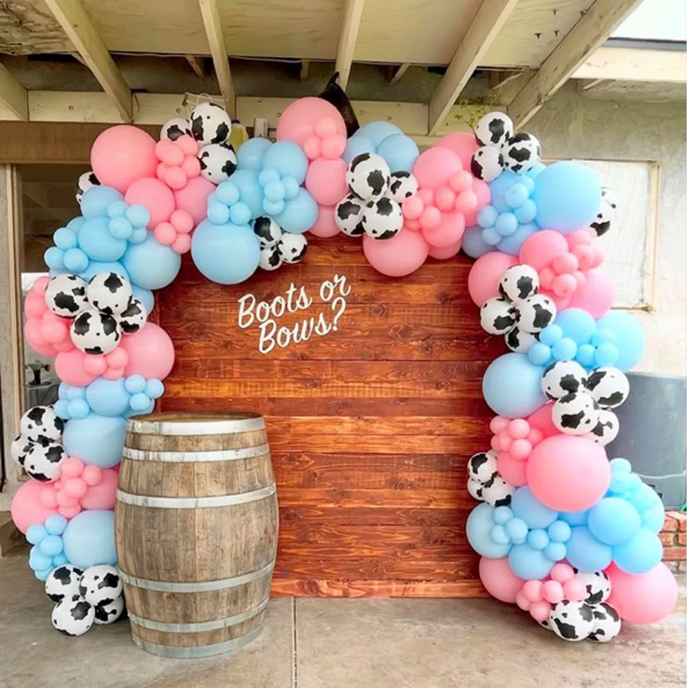 

118pcs cow Balloon Garland Kit Marca Blue pink Cow Balloon Chain Birthday Party Backdrop Baby Shower Birthday Wedding Decoration