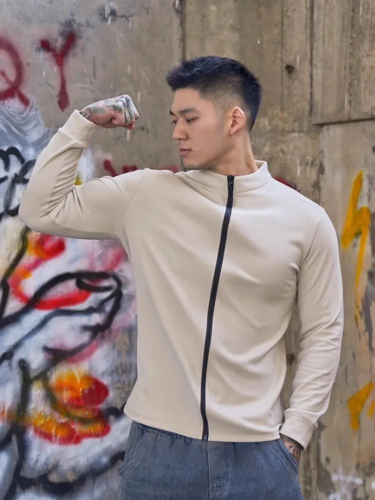 

Мужское Jaet 202, осенне-зимнее новое повседневное универсальное теплое пальто на молнии с воротником-стойкой внутри, Thiened irt из полиэфирного волокна