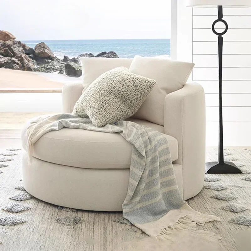 

Итальянский минималистичный тканевый диван, круглый одиночный диван-кресло в форме яйца, балкон для гостиной, может вращаться ленивый повседневный диван