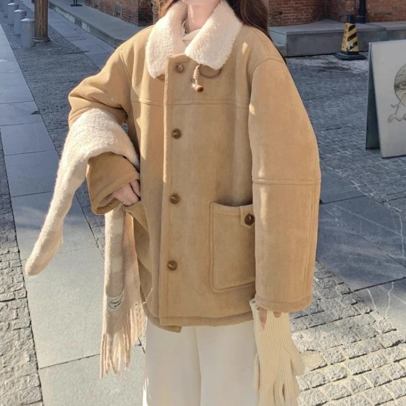 

Super Good-looking Women's 2025 Winter New Thick Lambskin Cotton Jacket with Fur and Leather Integration