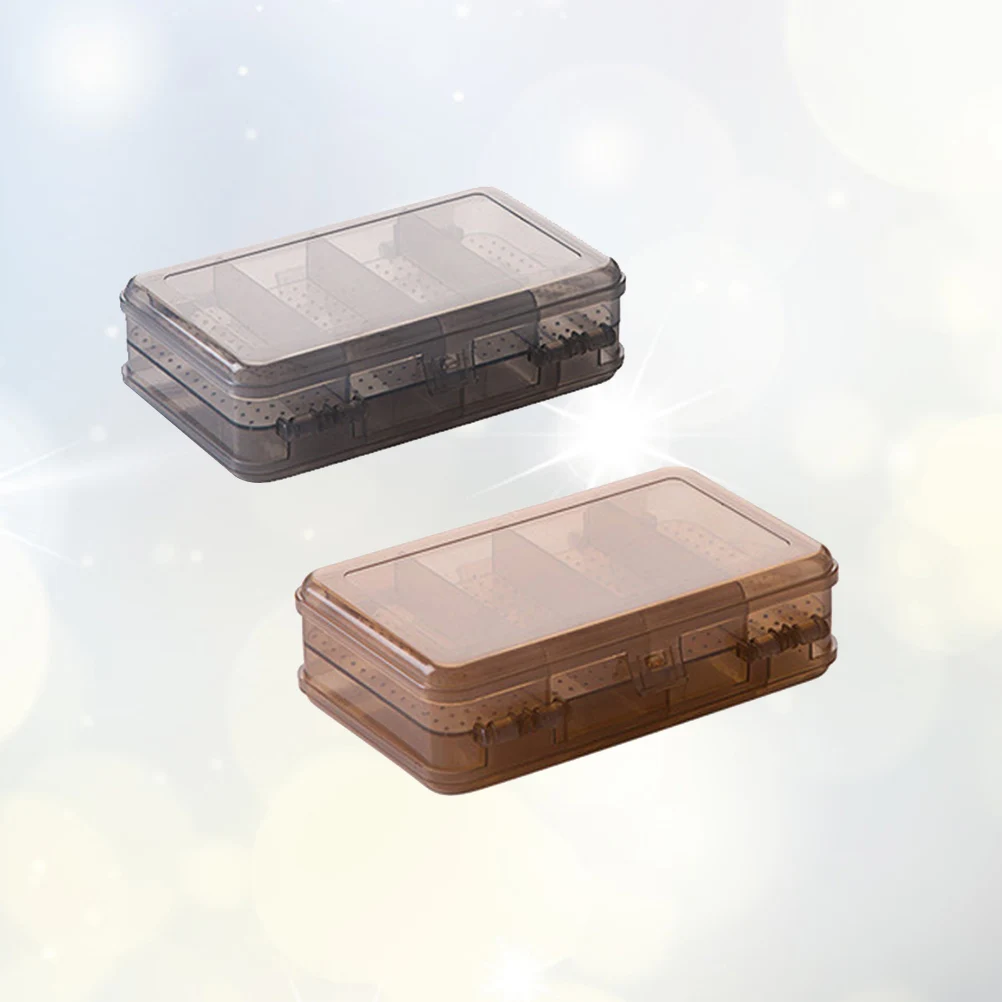 

2pcs Earring Storage Box Transparent Plastic Jewelry Organizer Double Layer Hanging Design Container For Necklaces Rings Coins