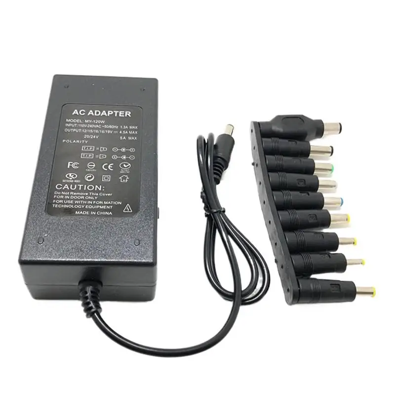 Laptop Charger Adapter Multi Port Universal Laptop Charging Adapter With 9 Tips Adjusted 12-24V Laptop Electricity Adapter