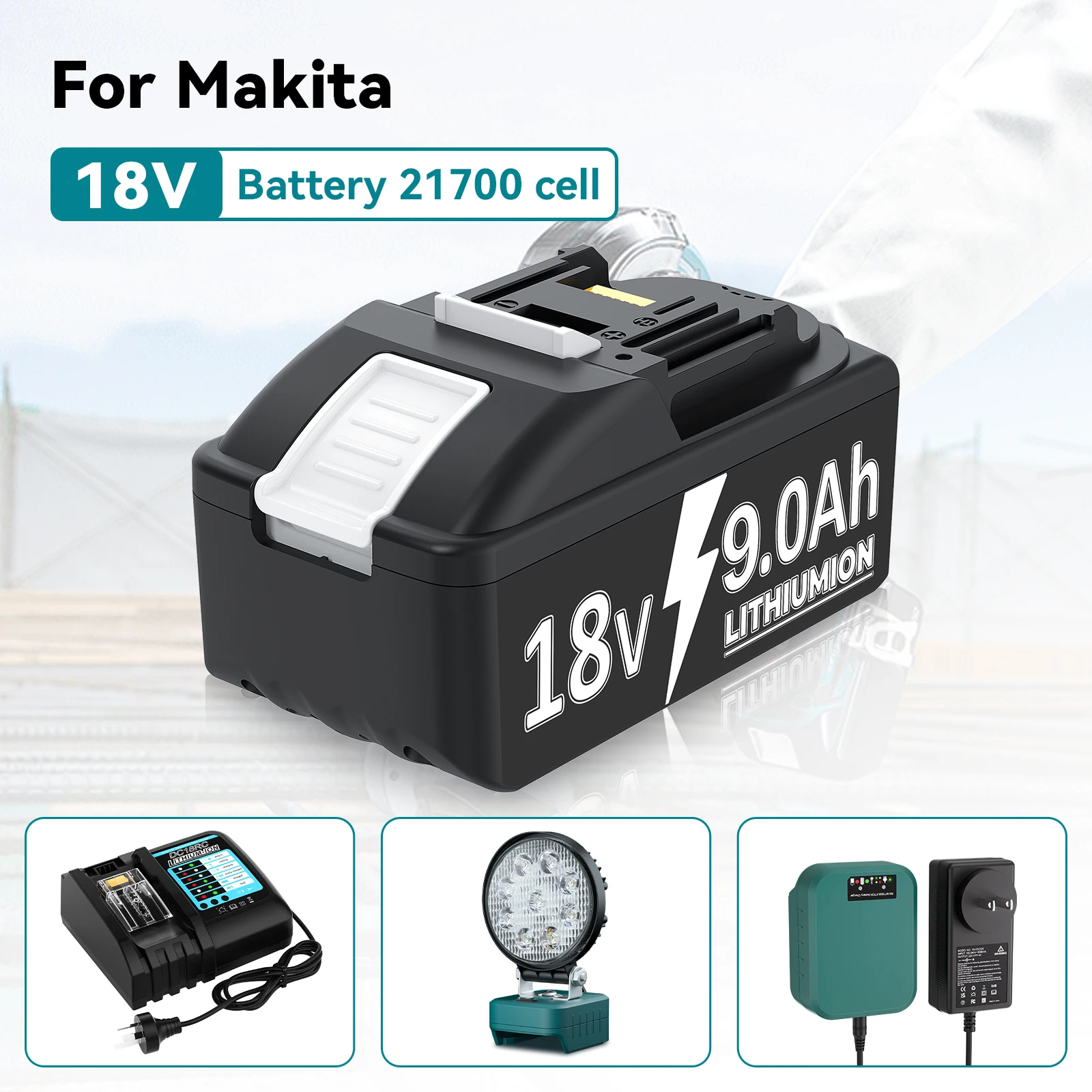 18V 9000mAh for makita 21700 cell tools battery compatible hammer drill/screwdriver/impact drill bl1830 bl1860 bl1850 batteries