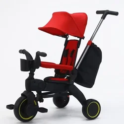 Three-wheeled Stroller Can Sit or Lie Down Lightweight Folding Multifunctional Stroller Comfortable Children's Baby Stroller