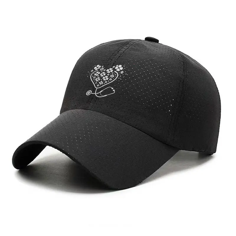St Patrick Heart Stethoscope Quick Dry Baseball Cap Adjustable Running Hat