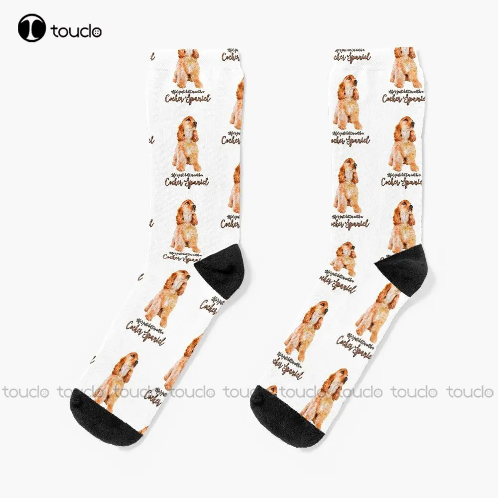 

Life'S Better With A Cocker Spaniel! Especially For Cocker Spaniel Dog Lovers! Socks Warm Socks Street Skateboard Socks Funny