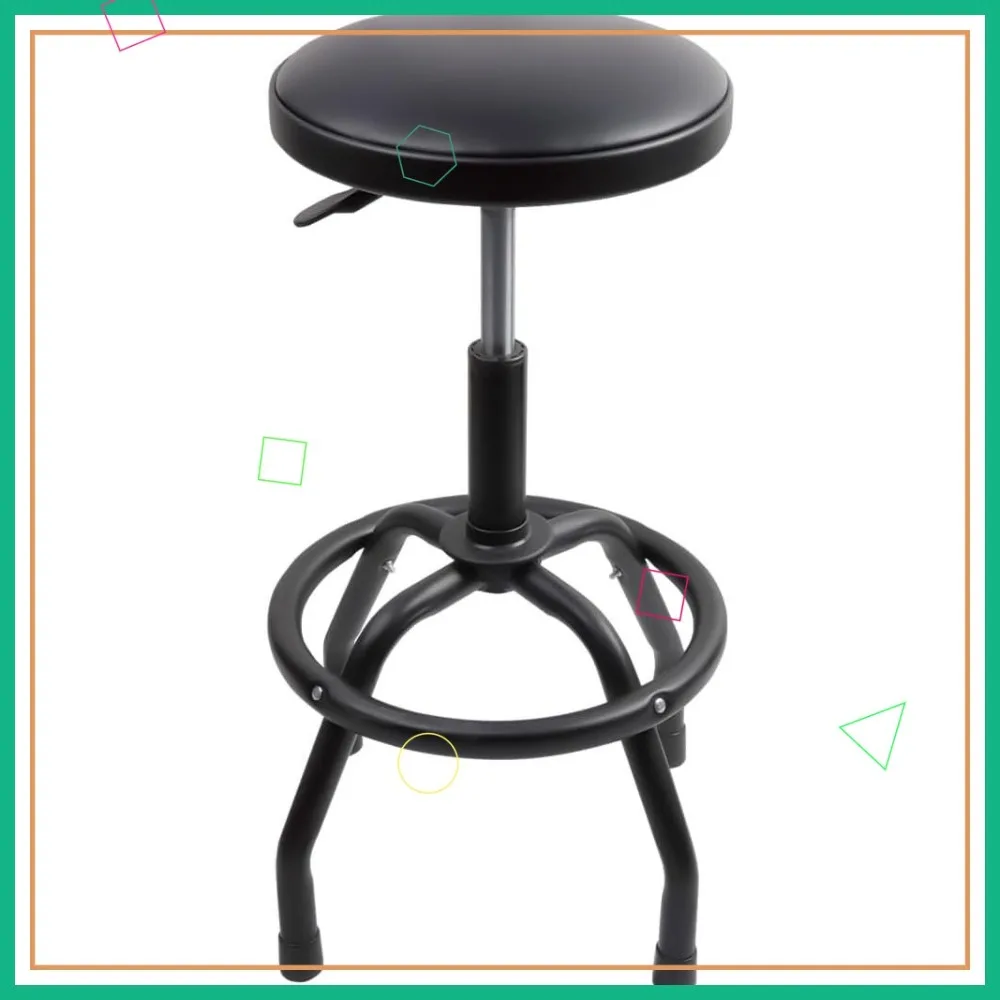 

300LB Heavy Duty Pneumatic Swivel Stool, Adjustable Height Bar Stool for Home Garage Shop, Black