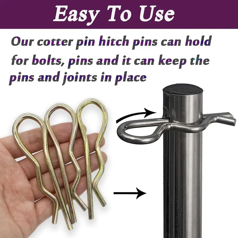 1/10Pcs Spring Retaining Colour Zine Cotter Pin M3.5×75mm Spring Steel R Clips Wire Hair Pins Farm, Lawn, Garden