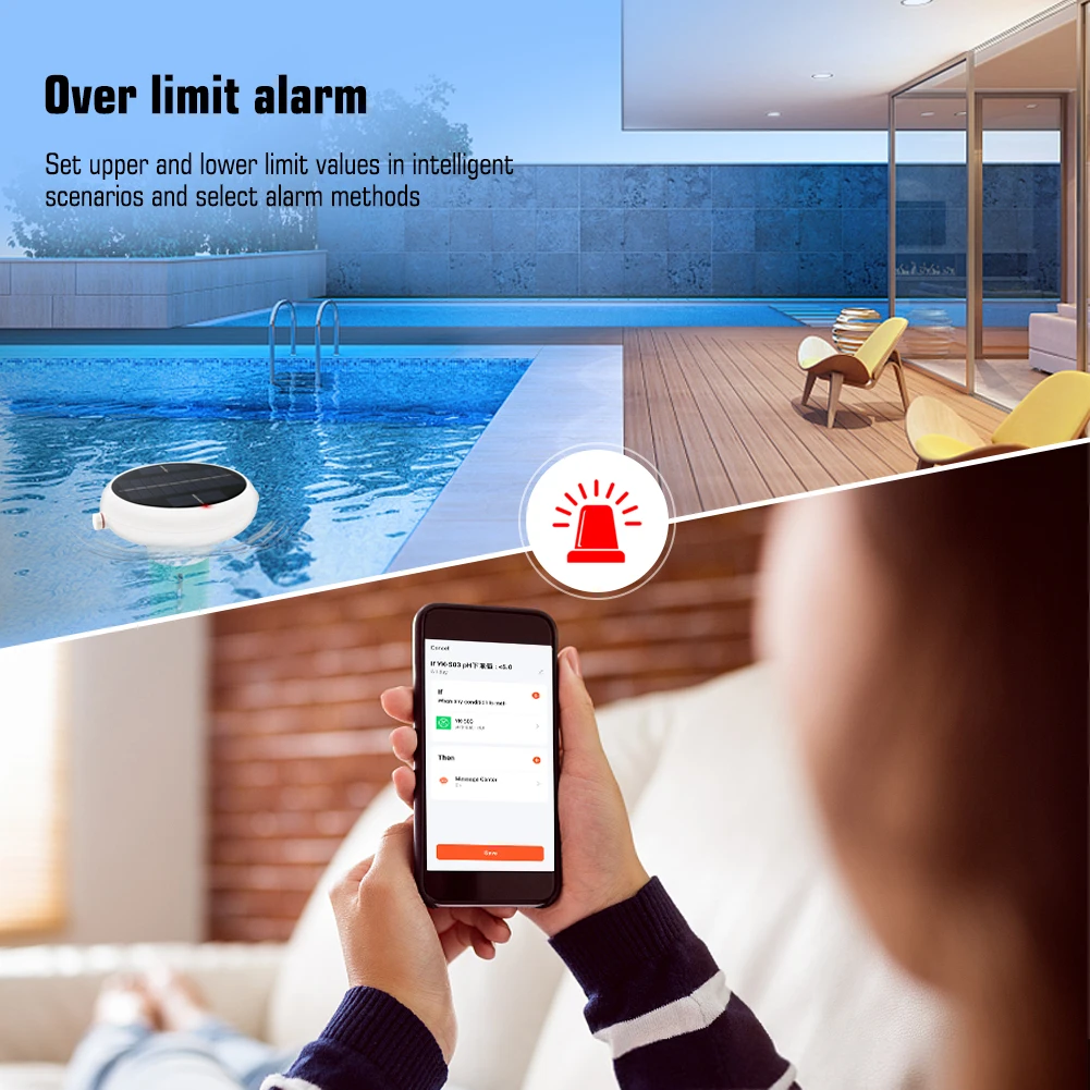 

WiFi Zigbee PH ORP EC TDS Salinity Temp CL Meter Work with Tuya Smart Life APP Water Quality Analyzer Waterproof Swimming Pool