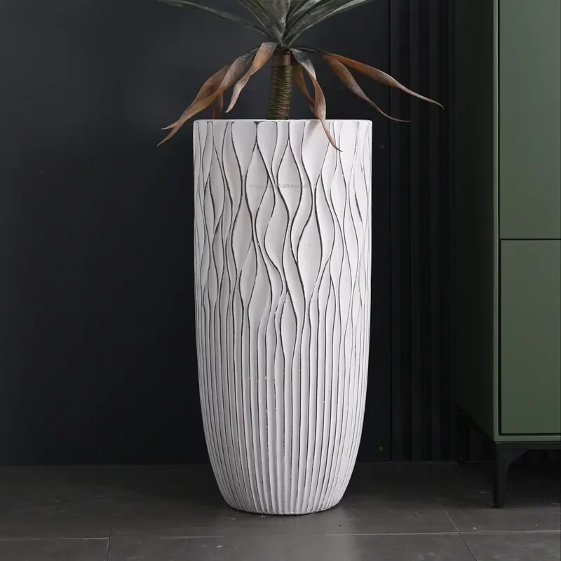 for White Tall Floor Vase Big Resin Flower Vase for Living Room Home Decor