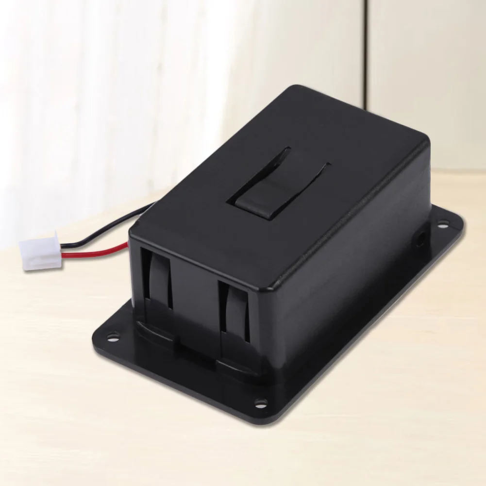 9V Battery Box Compartment Cover with Cable Guitar Pickup Battery Holder Case Guitar Bass Accessories Replacement Parts Black