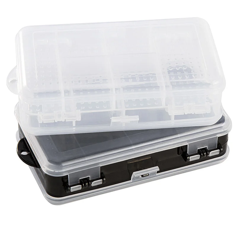 Organizer Container Double-Sided Compartment Plastic Storage Box Fish Lures Round Beads Jewelry Earring Holder Case Display