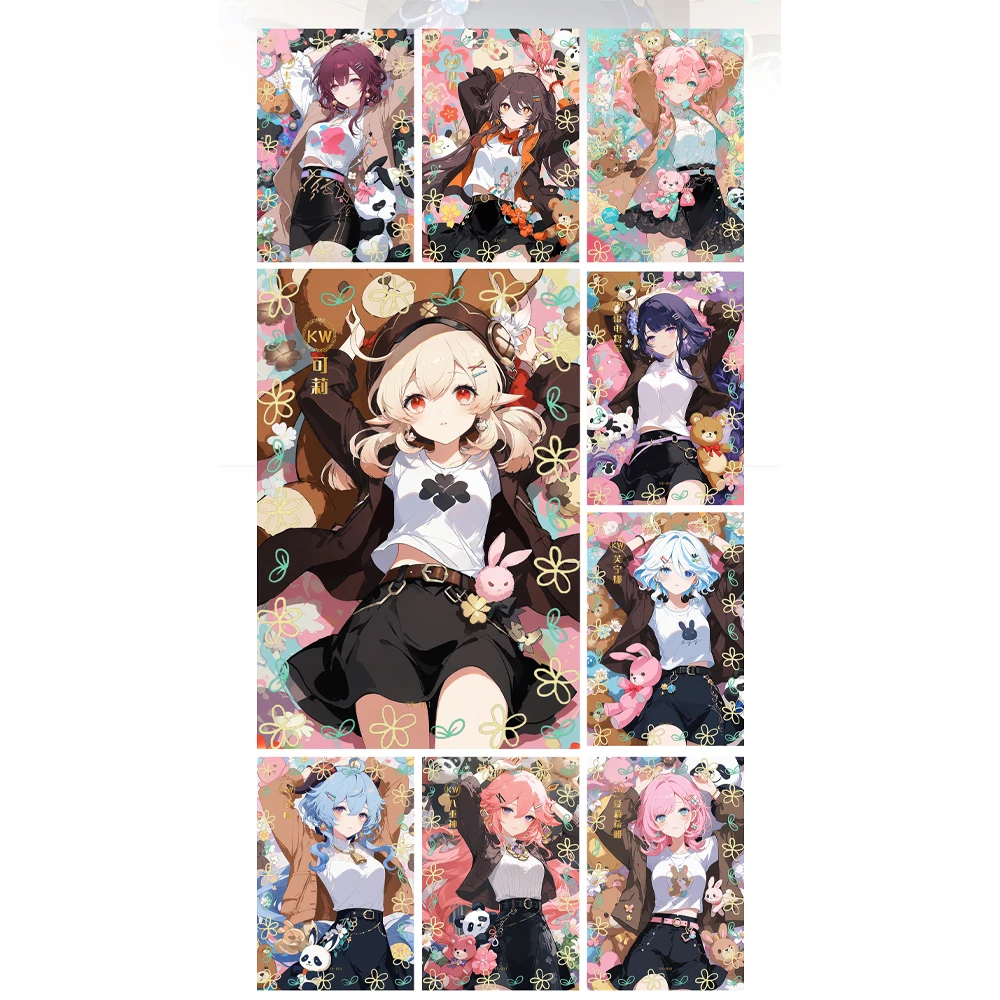 لوحة Xiyu A5 - مجموعة كاملة من بطاقات قصص آلهة الرسوم المتحركة تتميز بطاقات Albedo Nezuko Rem Nami Power Zero 2 - بطاقات قابلة للجمع #6