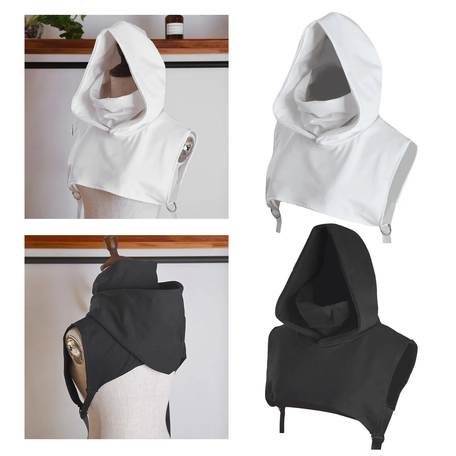 Detachable False Solid Color Hoodie Half Shirt Blouse Sweater Decorative