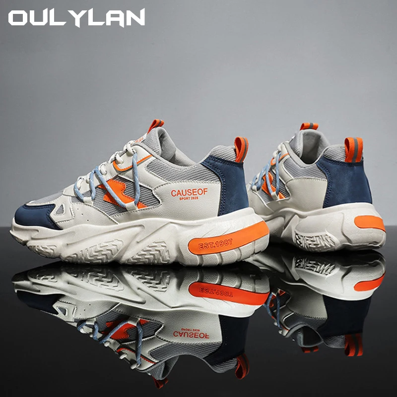 

Simple Fashion Sport Shoes Men Comfortable Breathable Anti-skid Wear Resistance Thick Sole Lightweight Outdoor Running Sneaker