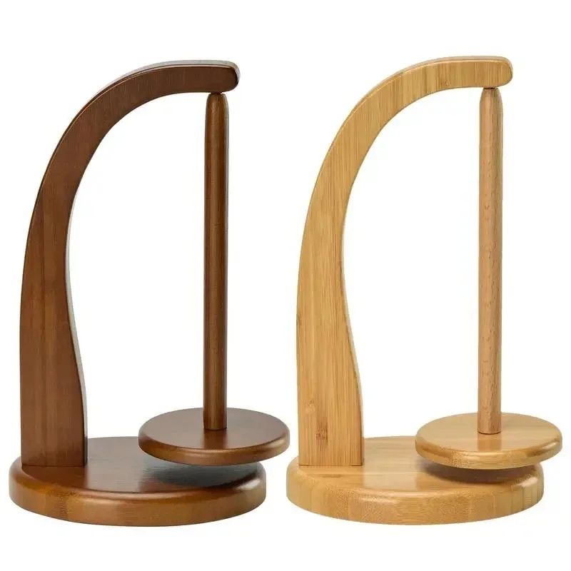 Wooden Yarn Holder Spinning Knitting Tools Crochet Yarn Holder Rotating Magnetic Thread Spool Wool Ball Winder Rotation Spinner