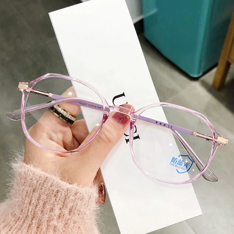 Reading Glasses Women Fashion Anti Blue Light Clear Eyeglasses Girls Ultralight Vintage Polygon Hyperopia Glasses +100 To +400