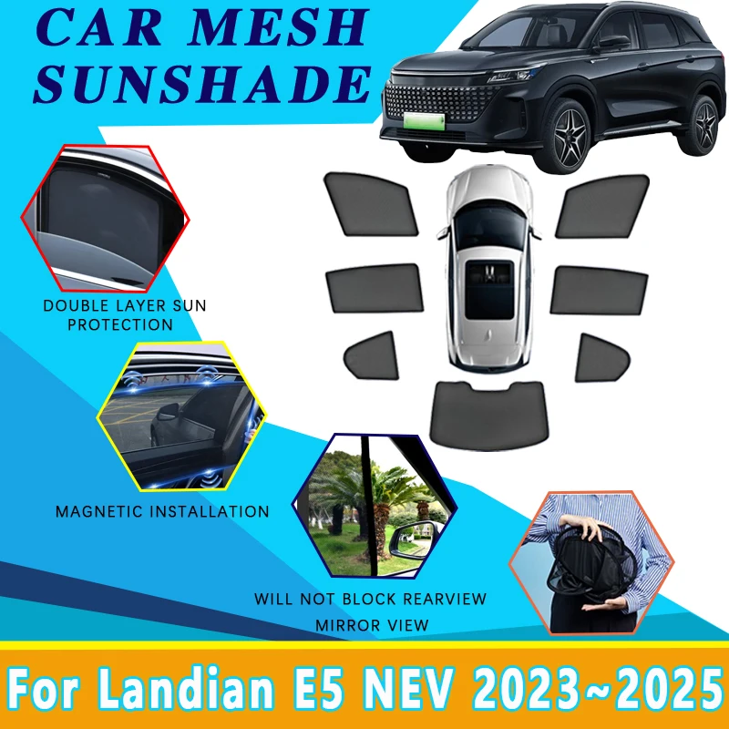 

Для DFSK Landian E5 NEV 2023 2024 2025 магнитные автомобильные солнцезащитные козырьки, щит для лобового стекла, занавеска для бокового окна, солнцезащитные козырьки, автоаксессуары