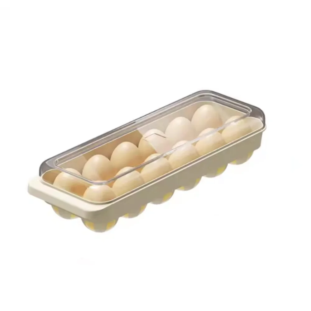 

Practical 12 Slot Refrigerator Egg Tray Stackable Space-Saving Egg Storage Holder Plastic with Lid Fridge Egg Organizer Kitchen