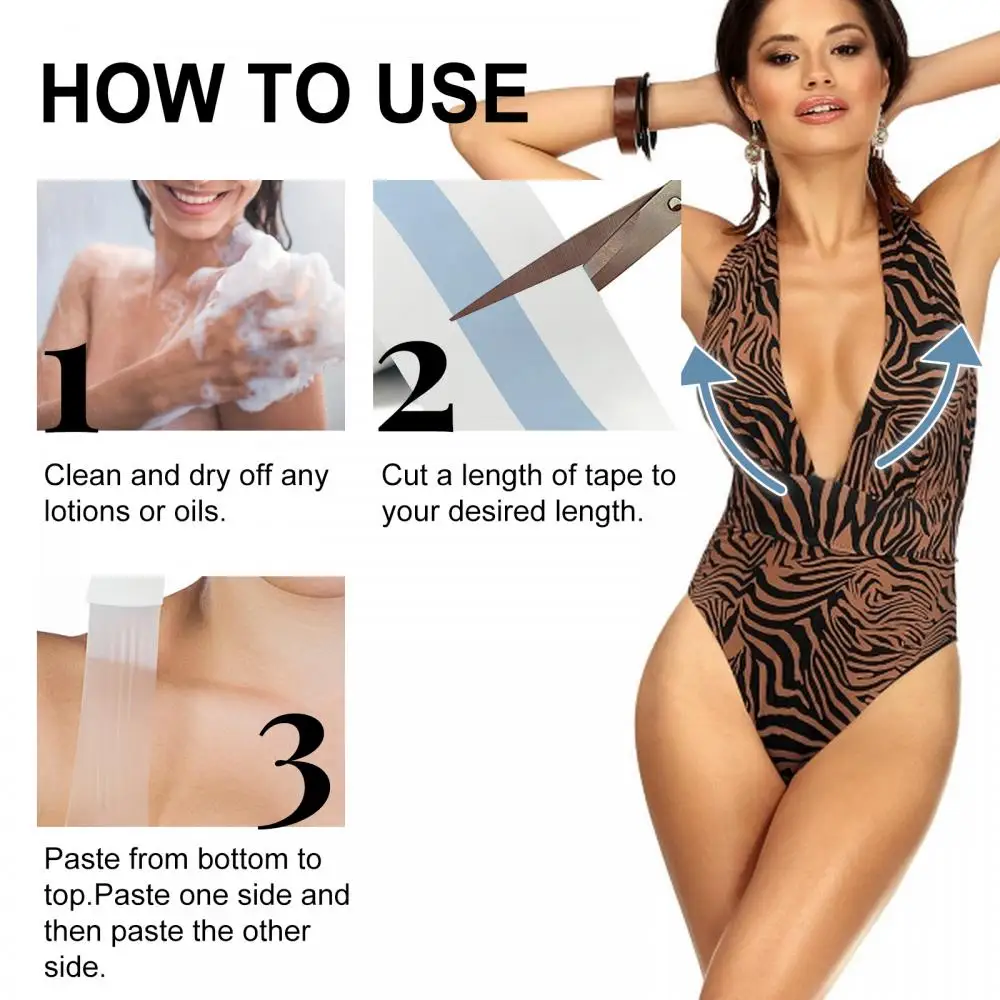 Chest Lift Sticker Invisible And Seamless Design Enhancing Reusable Lift Your Bust Naturally Trendy Invisible Bra Supportive