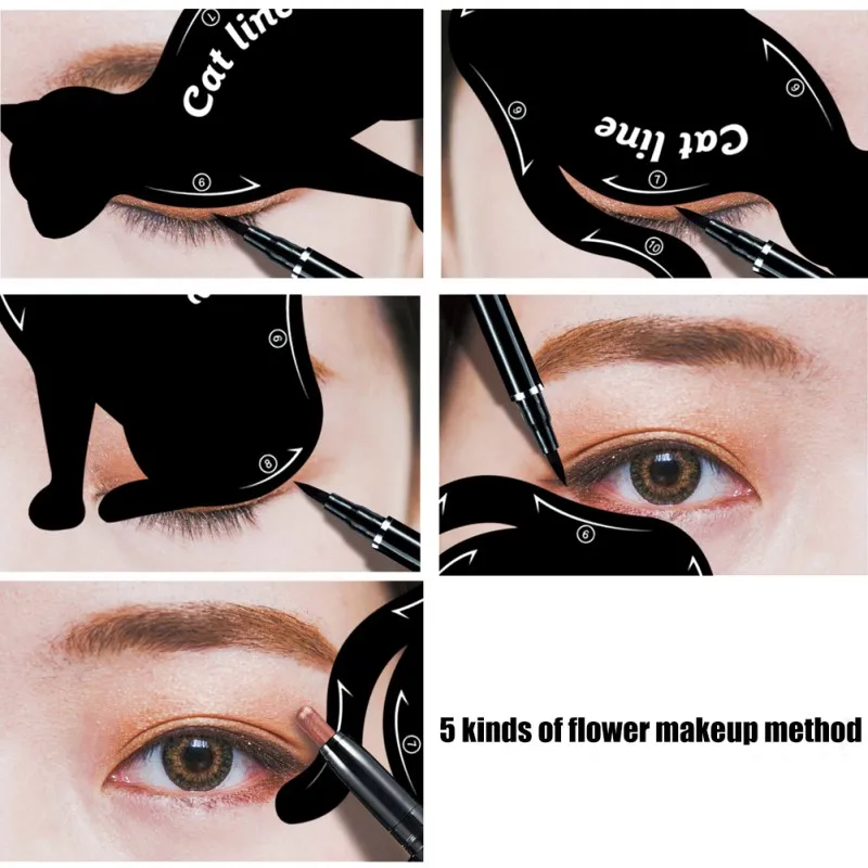 Professional Cat Eyeliner Eyeshadow Stencil Templates Maquiagem Makeup Tools Eye Line Guide Cosmetic Party Club Beauty Health