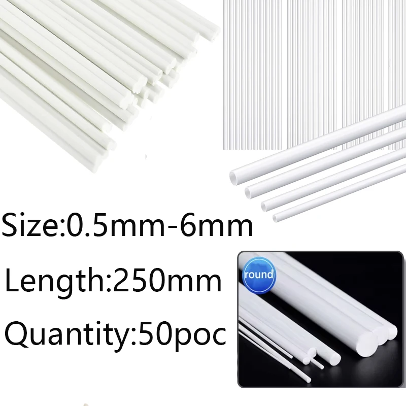 

1/5/25/50pcs ABS plastic round rods for home,house sand table model building stick making landscape architecture tool.