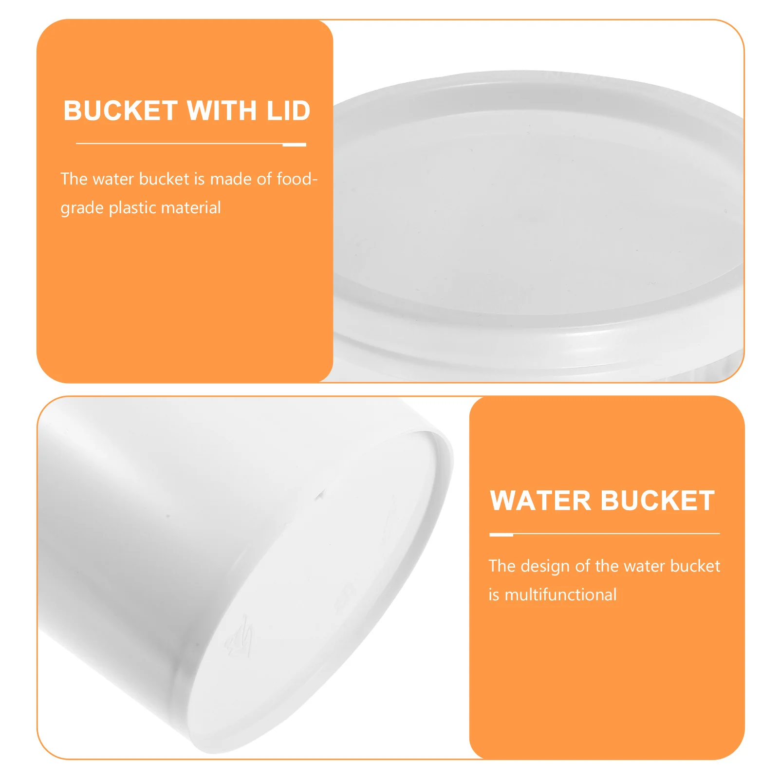 

4pcs Food Grade Plastic Buckets Water Paint Containers Sealed Lid Handle Durable Storage Transport Safe Reliable