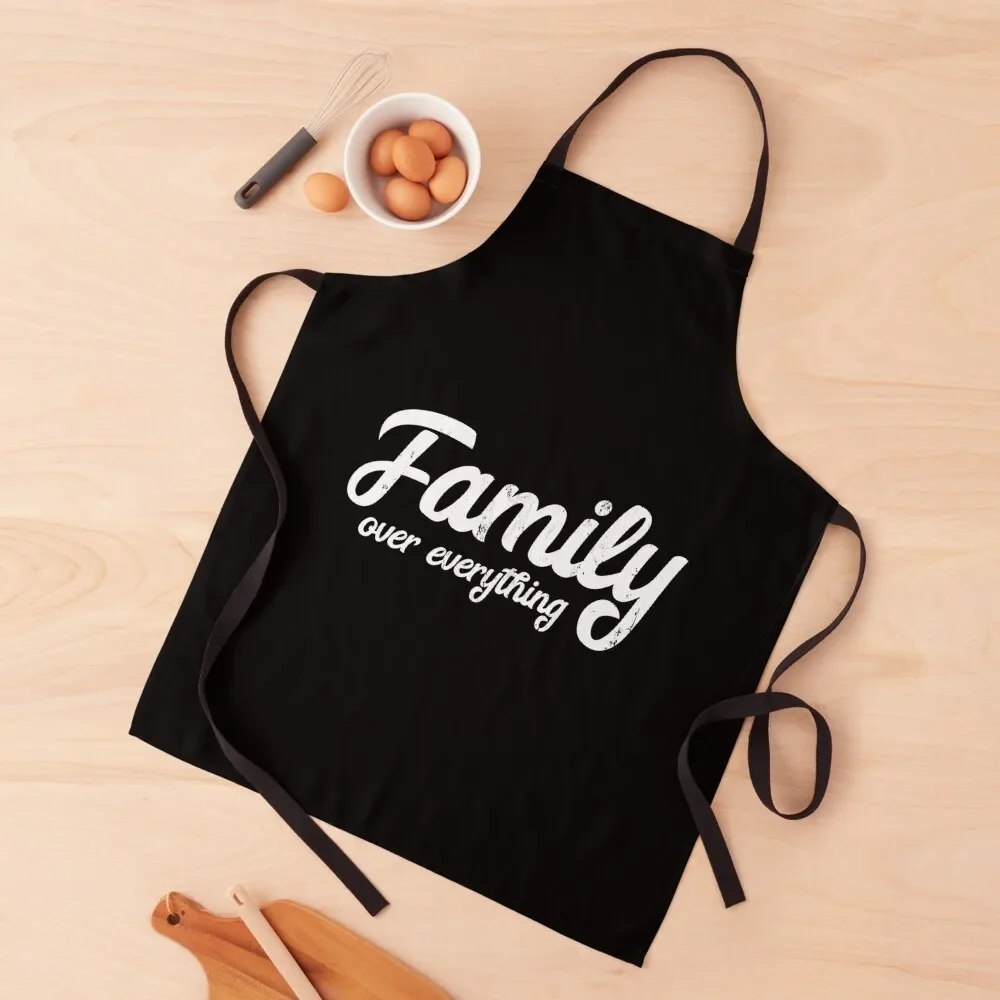 Family Over Everything Apron barber uniform Kitchen Front Apron