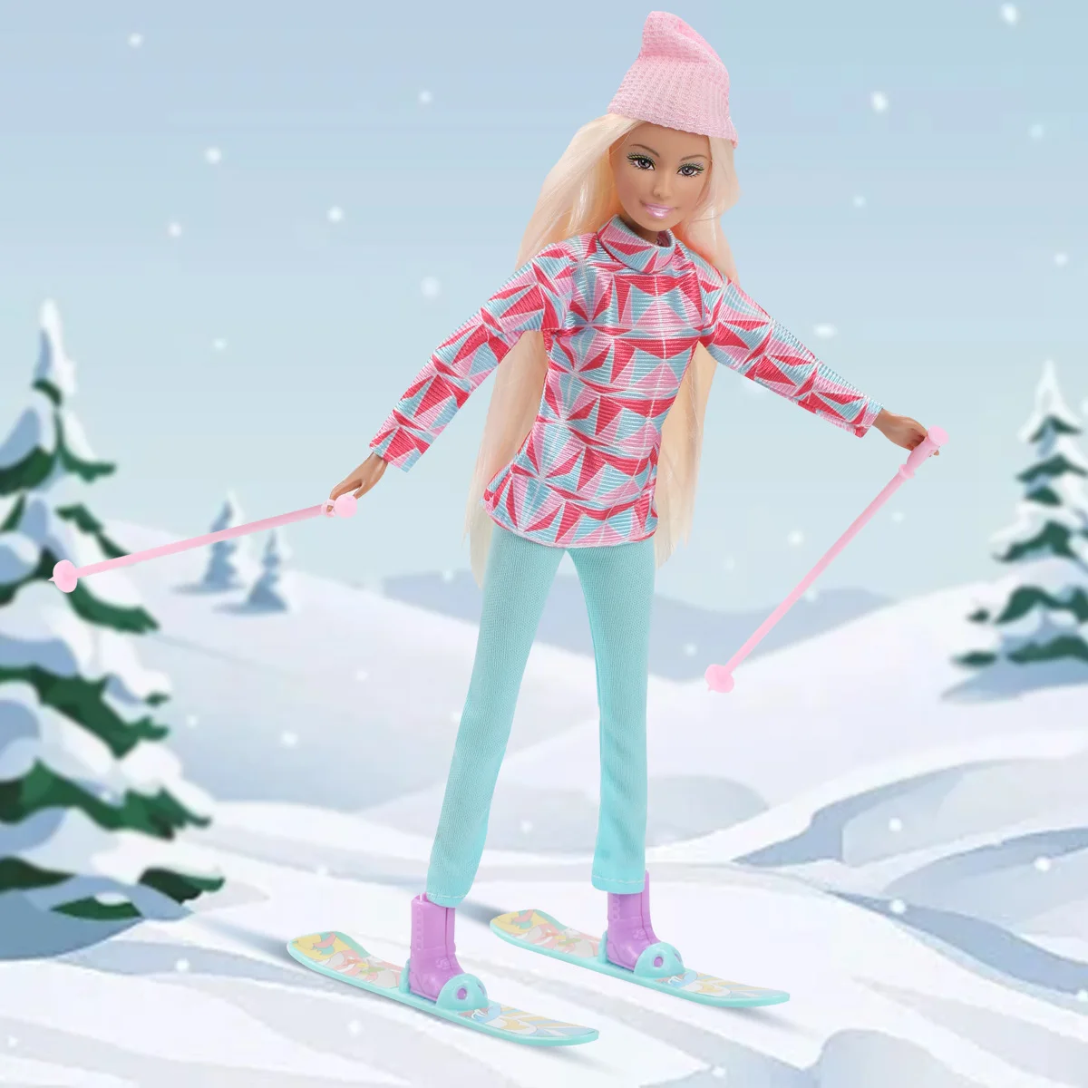 Ski Dolls Set Children Doll Toys With Ski Suit Snowboard Plastic Toys Princess Dolls Accessories Girls Play House Birthday Gift