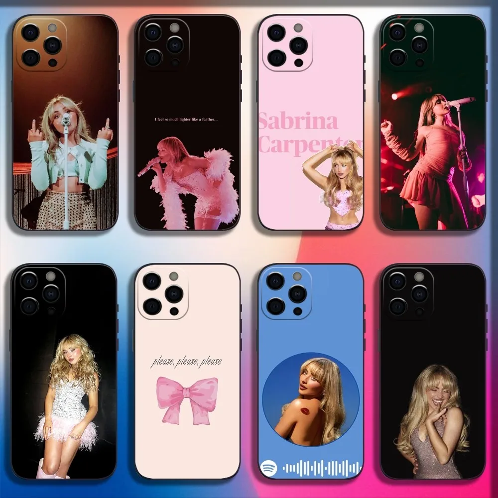 Singer Please Sabrina C-Carpenter Phone Case For iPhone 16,15,14,13,12,11,Pro,X,XS,Max,XR,Plus,Mini Soft Black Cover