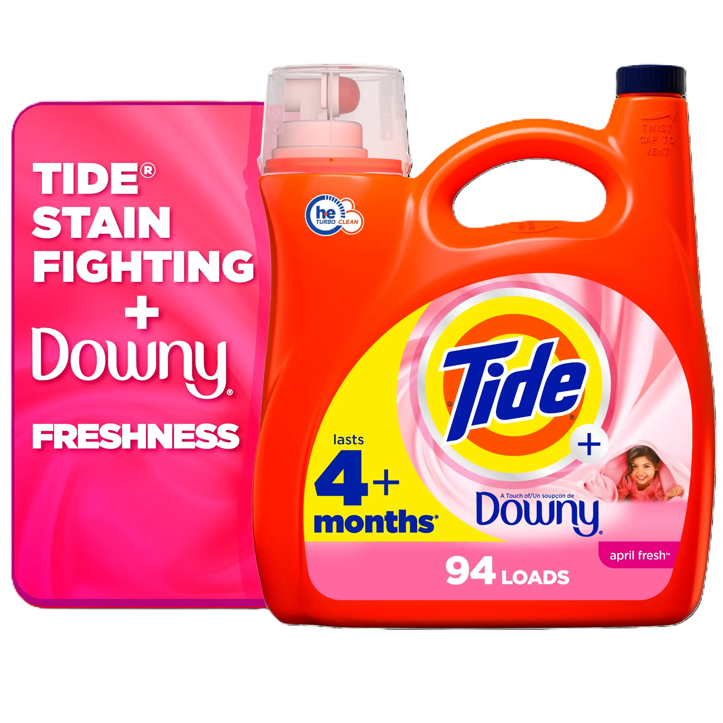 

Плюс дотик жидкого стирального порошка Downy, свежий аромат, 132 жидких унции, 94 нагрузки