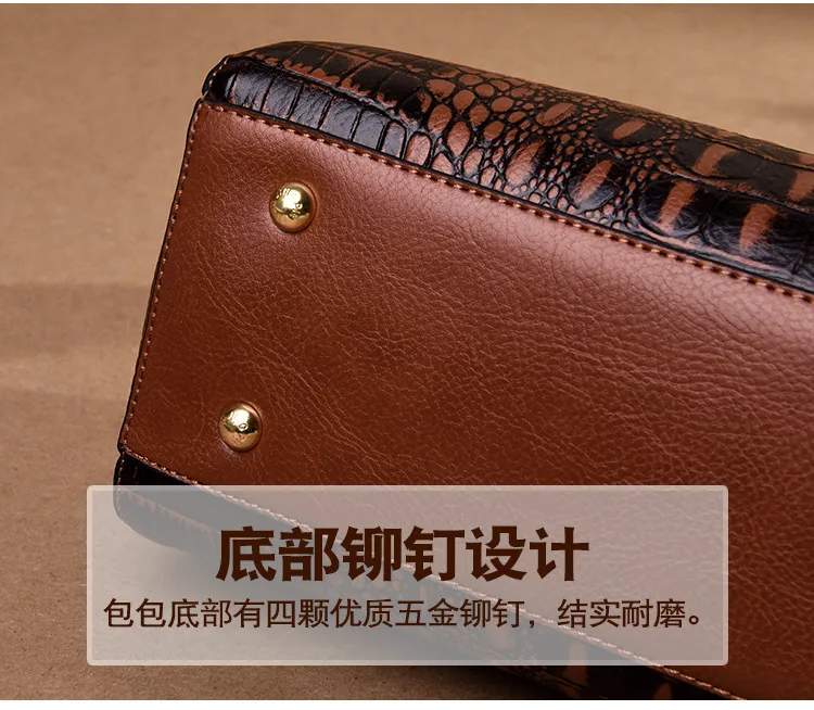 حقيبة يد نسائية فاخرة بنمط التمساح ريترو من جلد البولي يوريثان حقيبة كروس بكتف واحد حقائب بمقبض علوي محافظ نسائية كبيرة #6