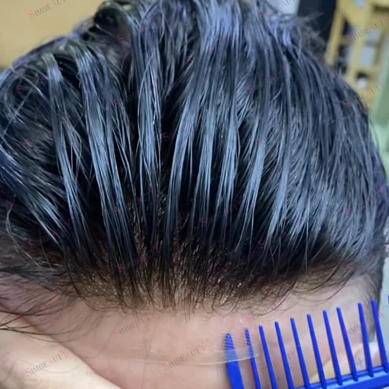 

Невидимые натуральные удобные мужские парики, натуральные волосы, дышащие Q6, швейцарское кружево и искусство, мужской парик, 100% протез из натуральных волос