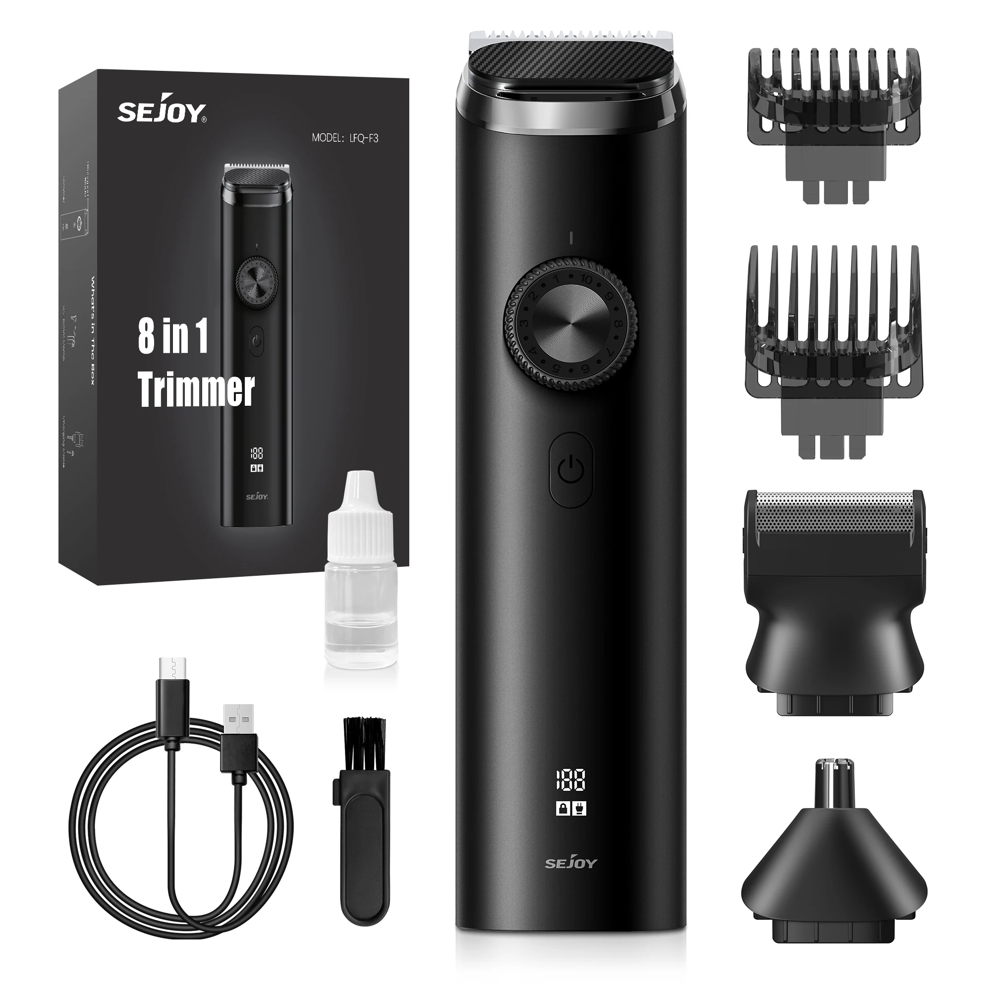 

Sejoy Hair Cutting Machine 8 in 1 Hair Trimmer Grooming Kit for Household Rechargeable Beard Trimmer , Hair Clippers for Men