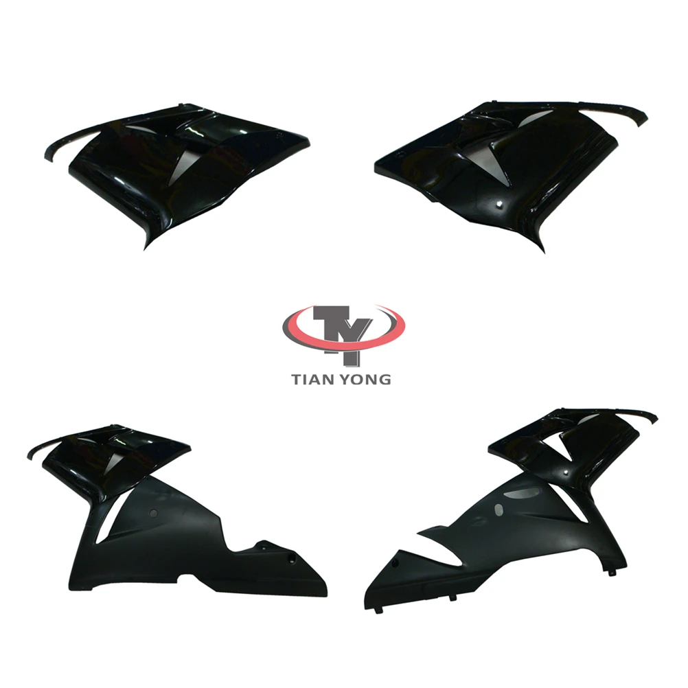 Pack left right tail behind Side panel Injection Bright black Side panel Motorcycle For ZX10R 2004 2005 ZX 10R Bodywork Fairing