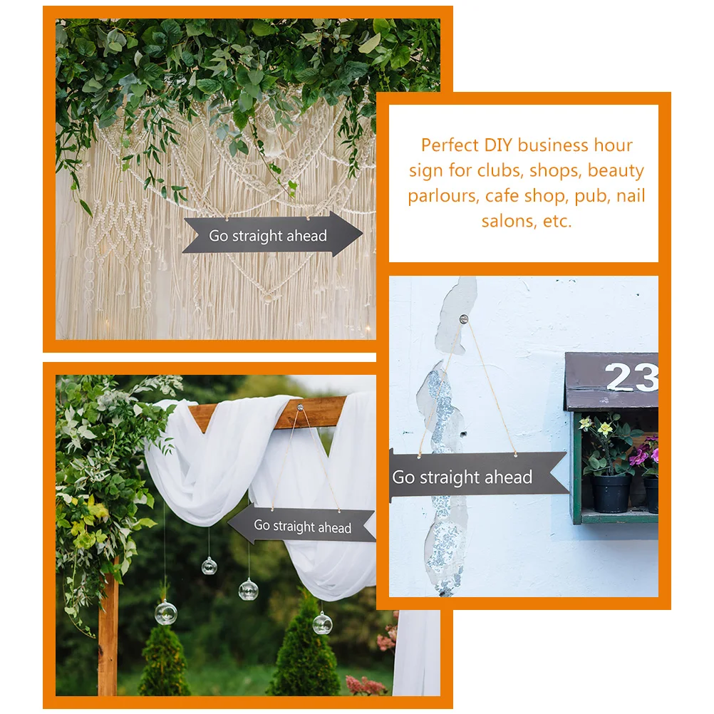 

8pcs Direction Arrow Sign Double Sided Wood Blank Chalkboard Erasable Hanging Decorative DIY Signage for Shop Cafe Club Nail