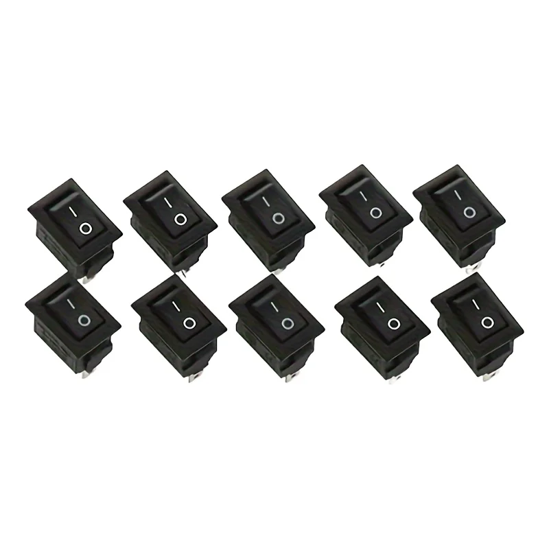 15 stks Mini Tuimelschakelaars SPST Zwarte Knop AC 250 V 3A, Aan-uit Snap-In Tuimelschakelaar voor Kleine Apparaten