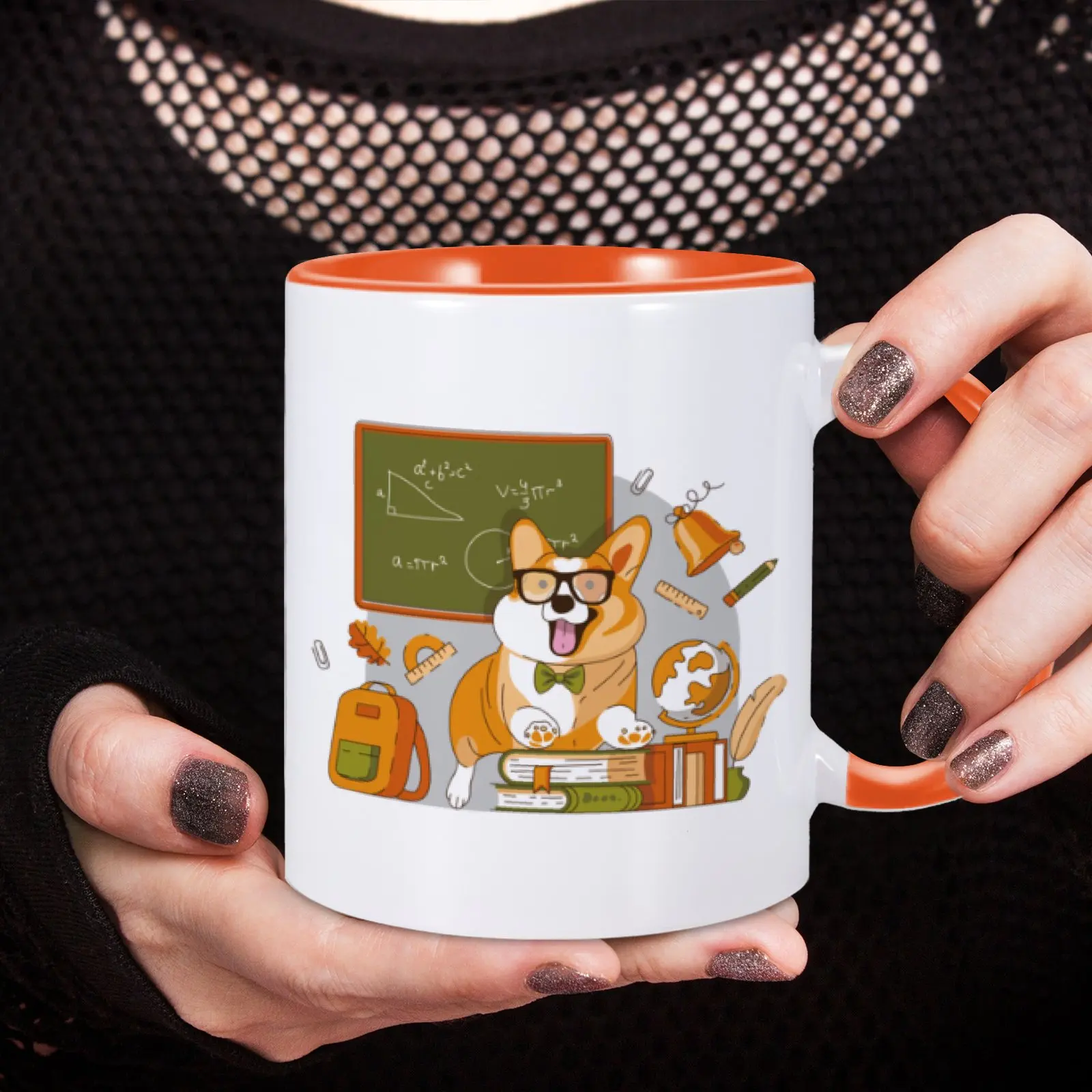 1pc Cute Corgi Ceramic Coffee Mug Gift for Pet Lovers Corgi Mom Dad Tea Mug Perfect Drinkware For Hot Or Cold Drinks 11oz