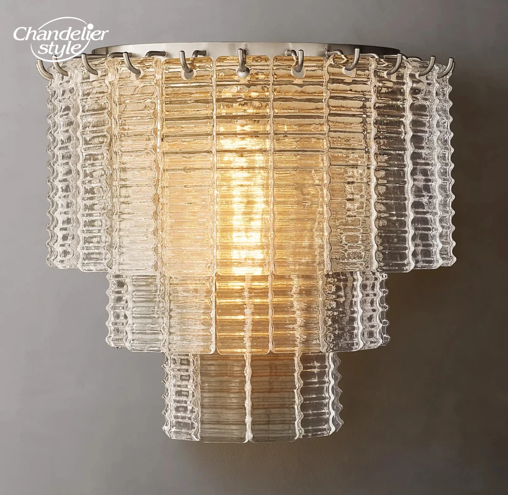 مصابيح الحائط الحديثة LED بريق سيرين واضح الدخان الزجاج الجدار الشمعدان الديكور إضاءة داخلية #4