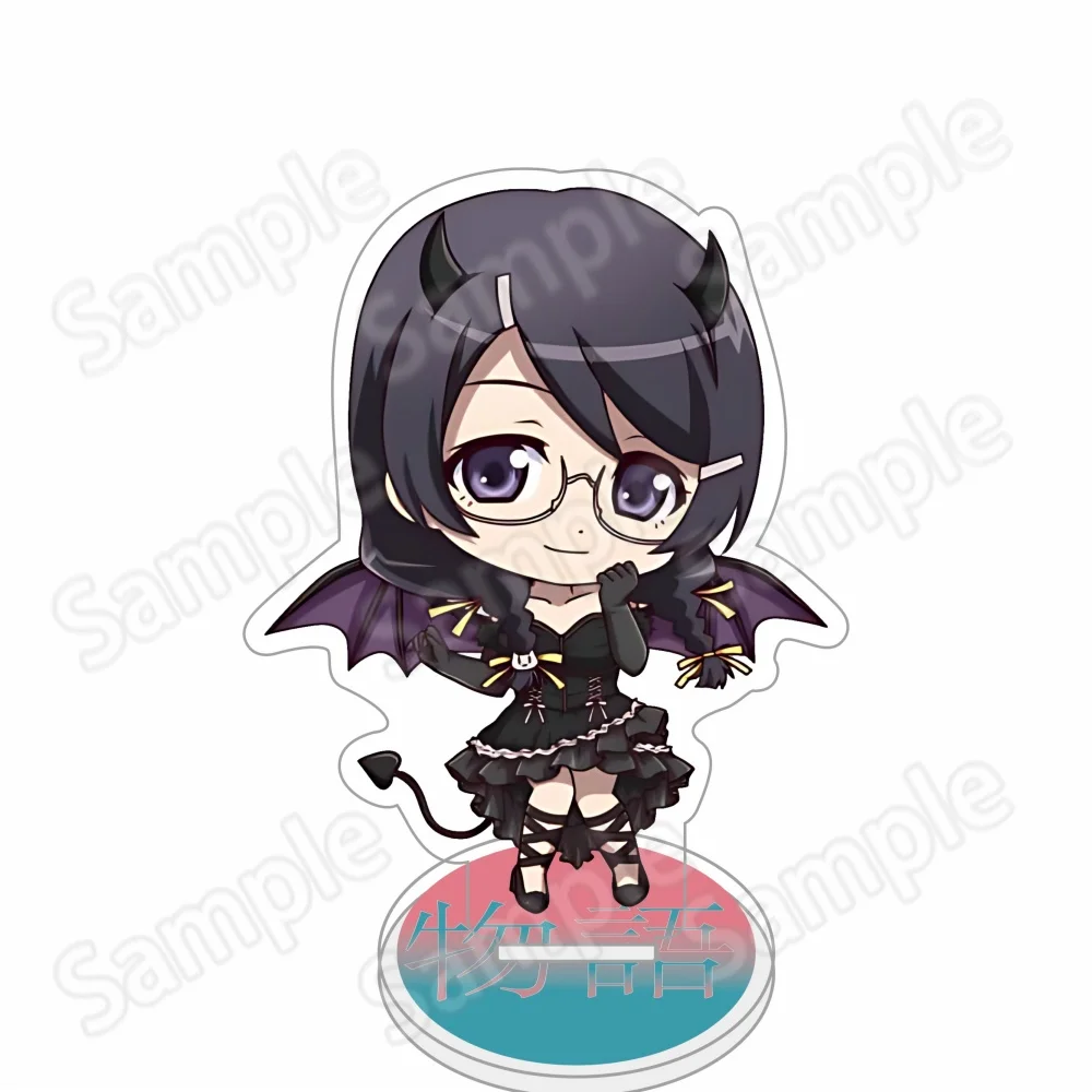 Monogatari Series 10cm Acrylic Stand & Keychain Hitagi Shinobu Tabletop Decor Gift for Anime Fans
