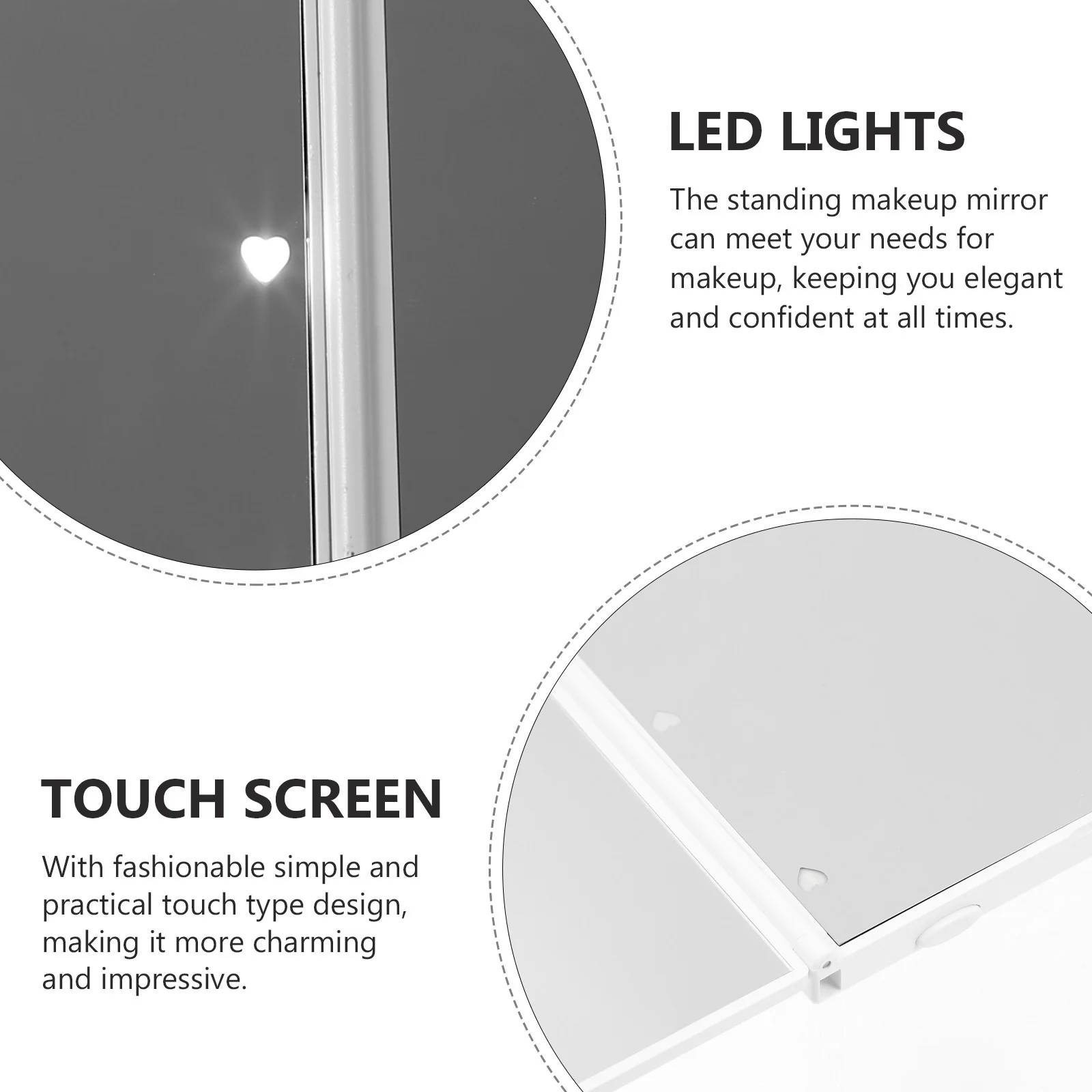 LED-make-upspiegel Draagbare aanraaktype dimbare desktopspiegel met LED-verlichting voor thuisgebruik Gereedschap