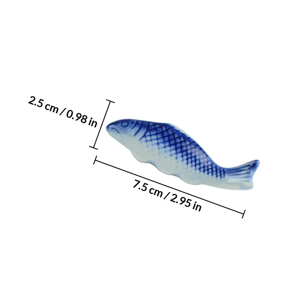 2Pcs Fish Shape Ceramic Chopstick Rest Kitchen Dining Table Cutlery Organizer Holder Multifunctional Flatware Stand