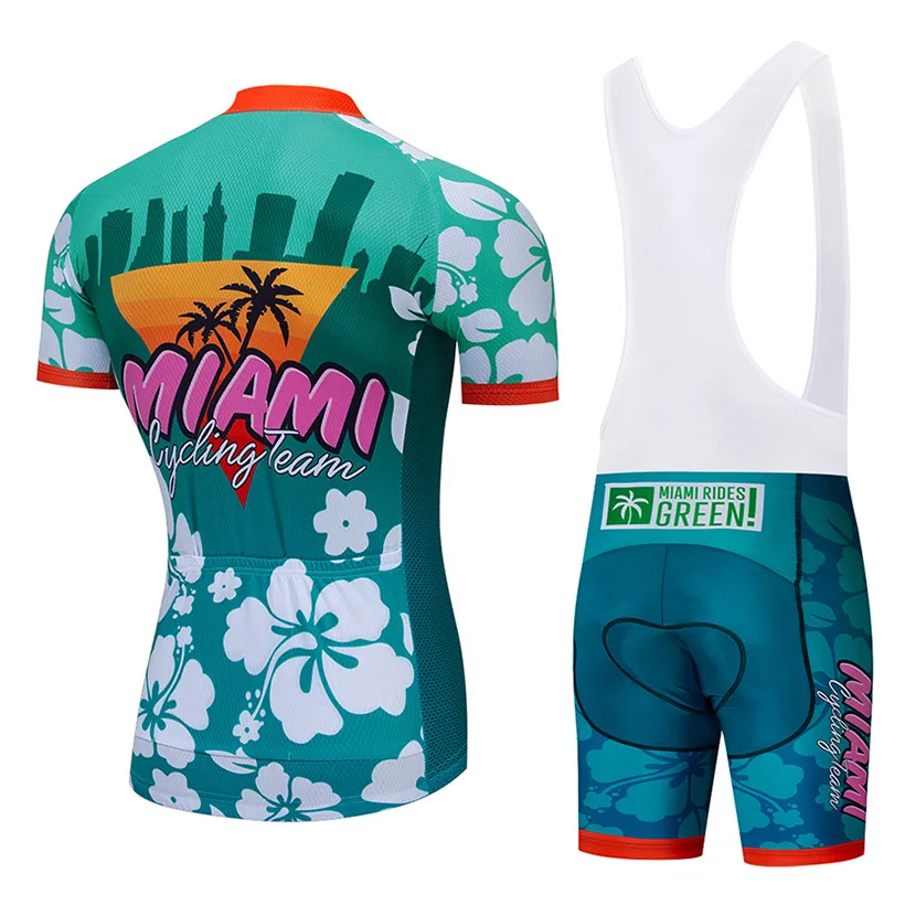 2024 Cycling Set MIAMI Cycling Team Jerseys Bike Shorts Men's Women Pro Ropa Ciclismo Quick Dry Bicycle Maillot Clothing Uniform