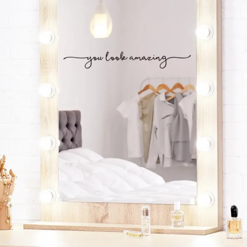 1pc You Look Amazing Wall Sticker for Bathroom Wall Decor Mirror Decals Vinyl Stickers Wall Sticker pegatinas de pared  카페 인테리어